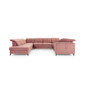 Stūra dīvāns Bogart Belavio U, kreisās puses variants, rozā cena un informācija | Stūra dīvāni | 220.lv