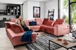 Stūra dīvāns Bogart Belavio U, kreisās puses variants, rozā cena un informācija | Stūra dīvāni | 220.lv