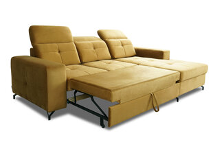 Stūra dīvāns Bogart Belavio Mini, labās puses variants, tumši zaļš cena un informācija | Stūra dīvāni | 220.lv