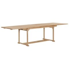 vidaXL izvelkams dārza galds, 180-280x100x75 cm, masīvs tīkkoks cena un informācija | Dārza galdi | 220.lv