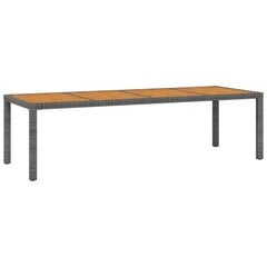 vidaXL dārza galds, pelēks, 250x100x75 cm, polietilēna rotangpalma цена и информация | Столы для сада | 220.lv