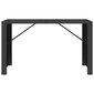 vidaXL bāra galds, stikla virsma, melns, 185x80x110 cm, PE rotangpalma cena un informācija | Dārza galdi | 220.lv