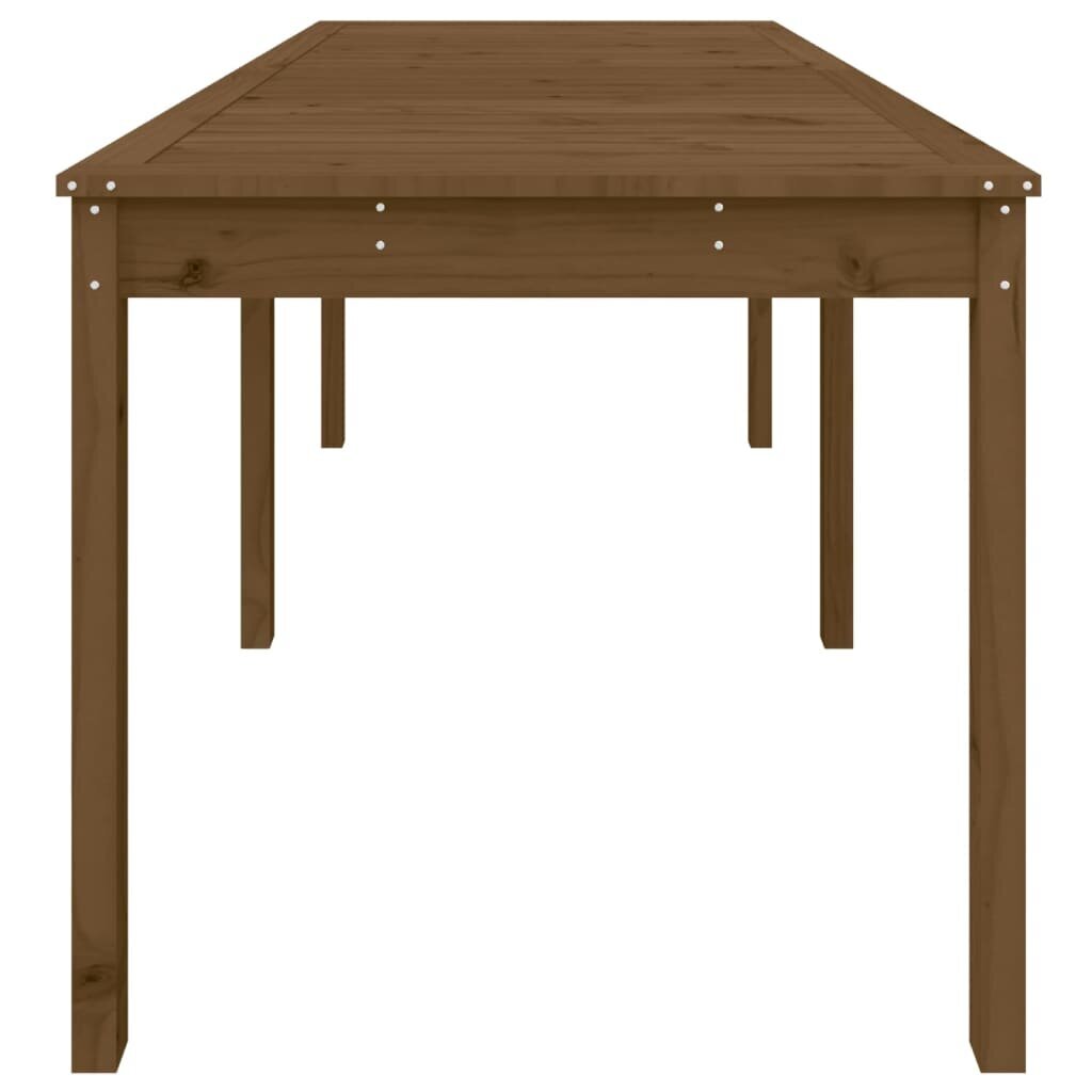 vidaXL dārza galds, medus brūns, 159,5x82,5x76 cm, priedes masīvkoks cena un informācija | Dārza galdi | 220.lv