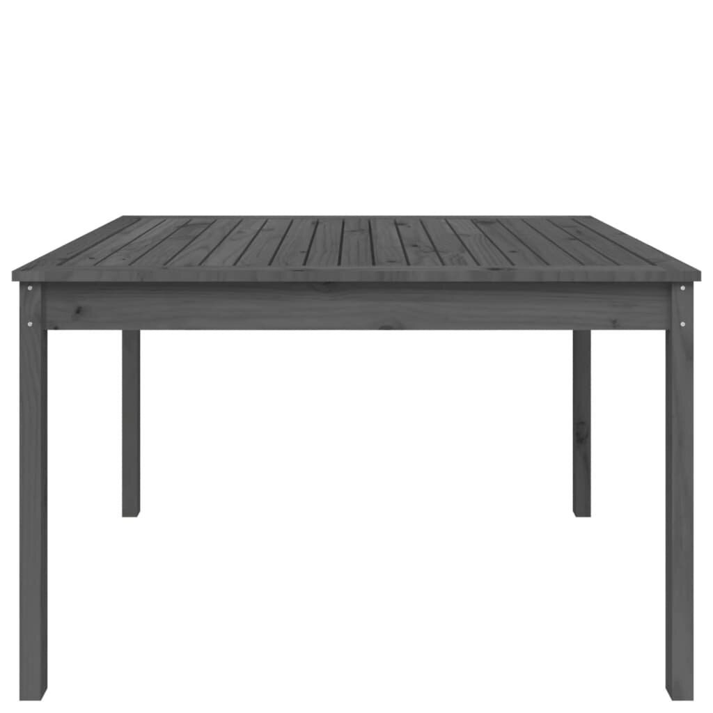 vidaXL dārza galds, pelēks, 121x82,5x76 cm, priedes masīvkoks cena un informācija | Dārza galdi | 220.lv