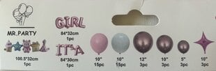 Набор воздушных шаров It's a girl, 45 шт., розовый цена и информация | Шарики | 220.lv