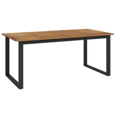 vidaXL dārza galds ar U-formas kājām, 180x90x75 cm, akācijas masīvkoks цена и информация | Столы для сада | 220.lv