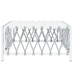 vidaXL dārza galds, 70x70x34 cm, austs audums, balts цена и информация | Столы для сада | 220.lv
