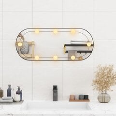vidaXL sienas spogulis ar LED gaismām, 30x70 cm, stikls, ovāls cena un informācija | Spoguļi | 220.lv
