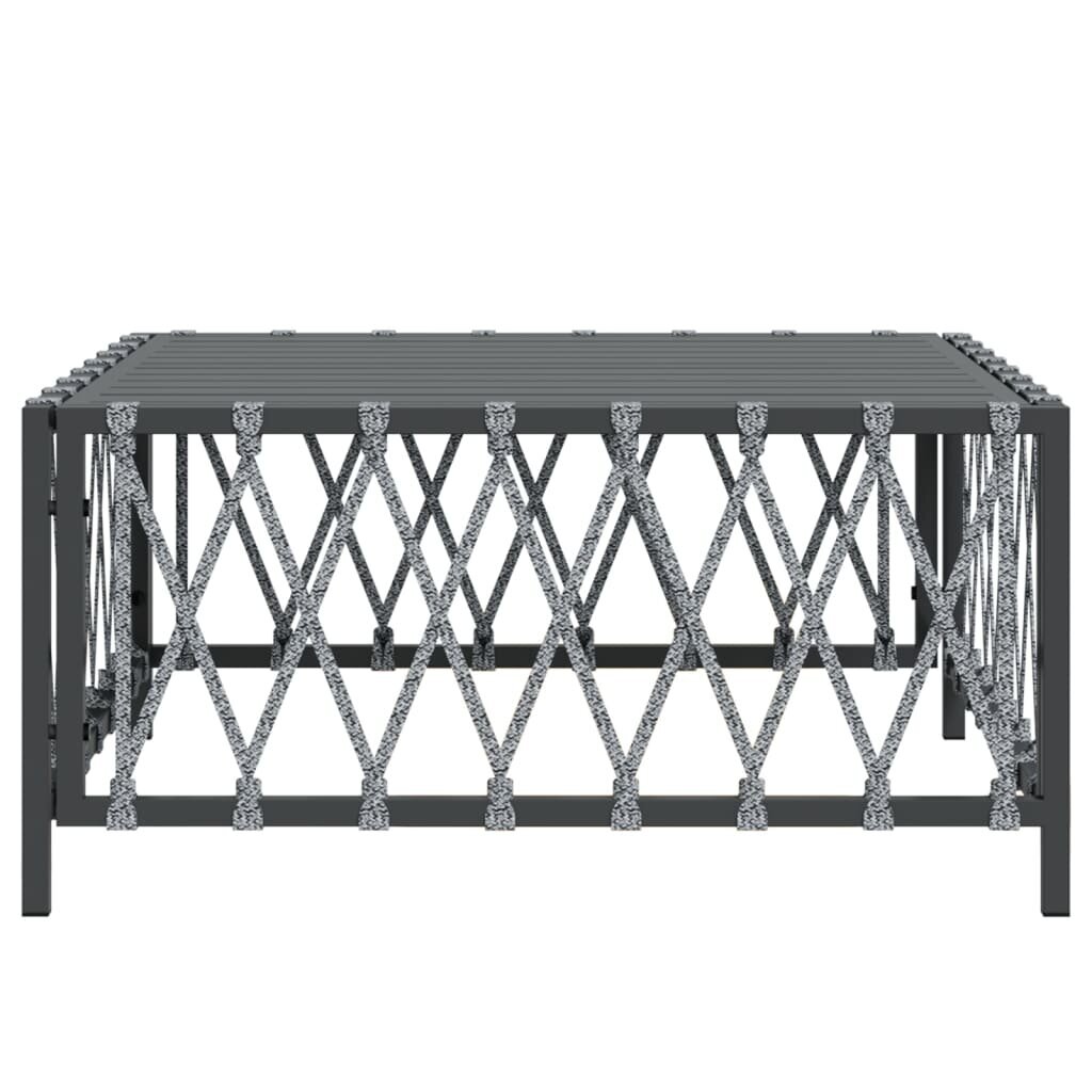 vidaXL dārza galds, 70x70x34 cm, austs audums, pelēks cena un informācija | Dārza galdi | 220.lv