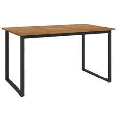 vidaXL dārza galds ar U-formas kājām, 140x80x75 cm, akācijas masīvkoks цена и информация | Столы для сада | 220.lv