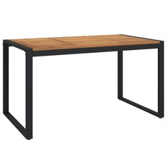 vidaXL dārza galds ar U-formas kājām, 140x80x75 cm, akācijas masīvkoks cena un informācija | Dārza galdi | 220.lv