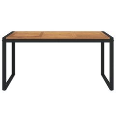 vidaXL dārza galds ar U-formas kājām, 160x80x75 cm, akācijas masīvkoks cena un informācija | Dārza galdi | 220.lv