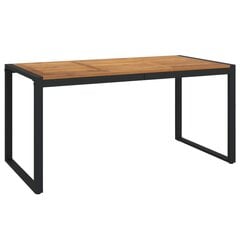 vidaXL dārza galds ar U-formas kājām, 160x80x75 cm, akācijas masīvkoks цена и информация | Столы для сада | 220.lv