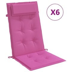 vidaXL dārza krēslu spilveni, 6 gab., rozā oksforda audums cena un informācija | Krēslu paliktņi | 220.lv