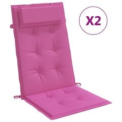 vidaXL dārza krēslu spilveni, 2 gab., rozā oksforda audums cena un informācija | Krēslu paliktņi | 220.lv