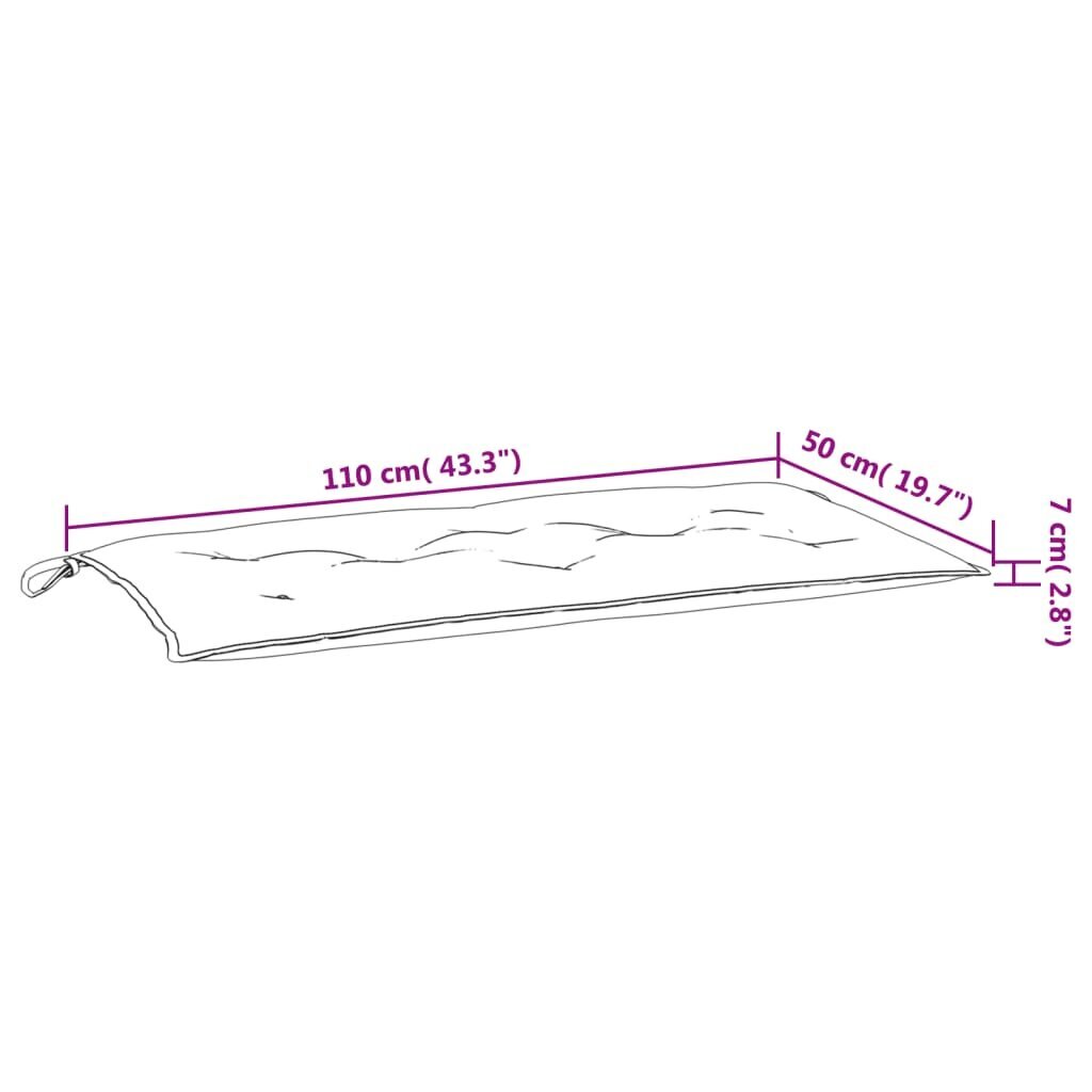 vidaXL dārza sola matracis, 110x50x7 cm, audums, tirkīzzils цена и информация | Krēslu paliktņi | 220.lv