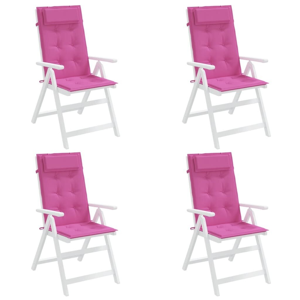 vidaXL dārza krēslu spilveni, 4 gab., rozā oksforda audums цена и информация | Krēslu paliktņi | 220.lv