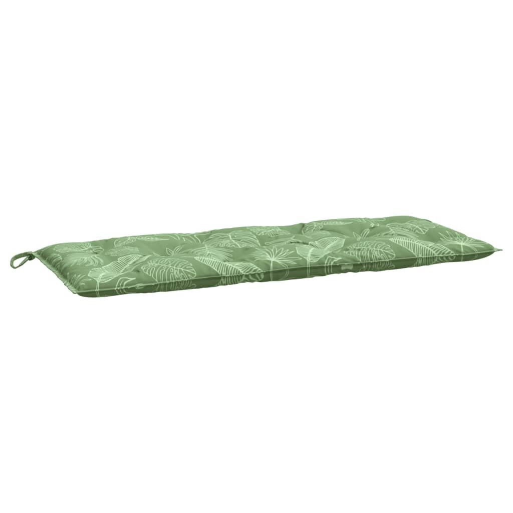 vidaXL dārza sola matracis, 120x50x7 cm, audums ar lapu apdruku cena un informācija | Krēslu paliktņi | 220.lv