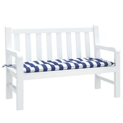 vidaXL dārza sola matracis, 120x50x7 cm, zilas, baltas svītras, audums cena un informācija | Krēslu paliktņi | 220.lv