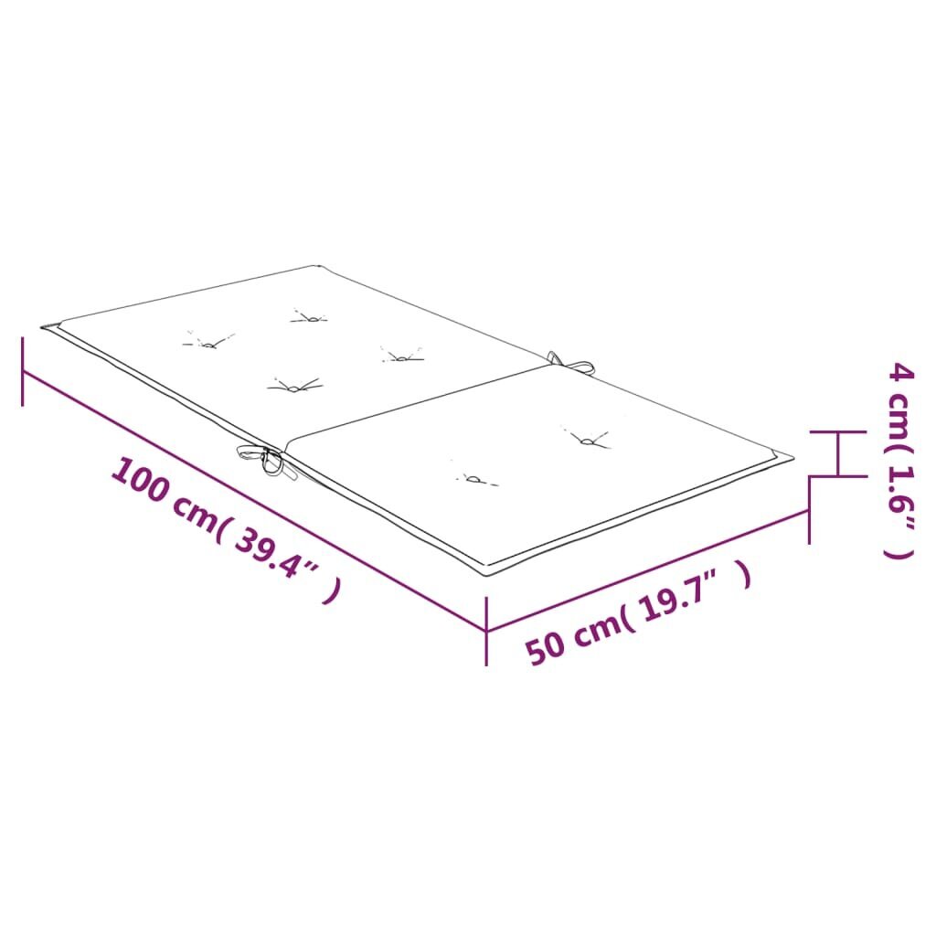 vidaXL krēslu matrači, 2 gab., krāsaini, audums цена и информация | Krēslu paliktņi | 220.lv