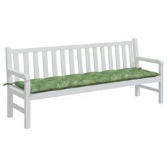 vidaXL dārza sola matracis, 200x50x7 cm, audums ar lapu apdruku cena un informācija | Krēslu paliktņi | 220.lv