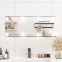 vidaXL sienas spogulis ar LED gaismām, 30x80 cm, stikls, taisnstūra cena un informācija | Spoguļi | 220.lv