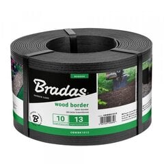 Zāliena žogs Bradas WOOD BORDER, 130mm x 2,8mm x 10m, melns cena un informācija | Dārza instrumenti | 220.lv