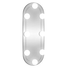 vidaXL sienas spogulis ar LED, 15x40 cm, stikls, ovāls цена и информация | Зеркала | 220.lv