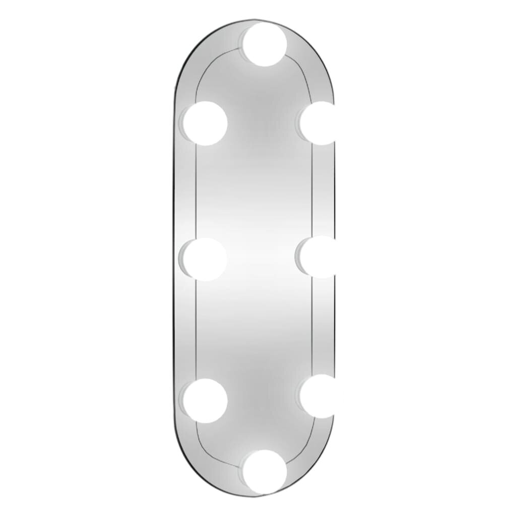 vidaXL sienas spogulis ar LED, 15x40 cm, stikls, ovāls цена и информация | Spoguļi | 220.lv
