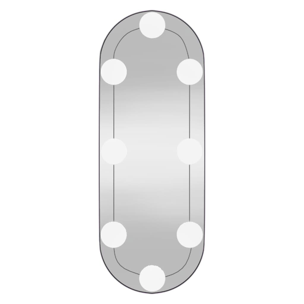 vidaXL sienas spogulis ar LED, 15x40 cm, stikls, ovāls цена и информация | Spoguļi | 220.lv
