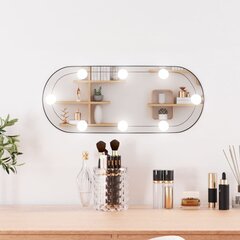 vidaXL sienas spogulis ar LED, 20x50 cm, stikls, ovāls цена и информация | Зеркала | 220.lv