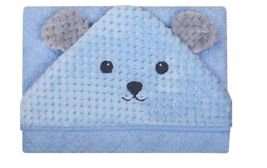 Bērnu vannas halāts 100x100 cm, zils lācēns цена и информация | Mazuļa mazgāšana | 220.lv