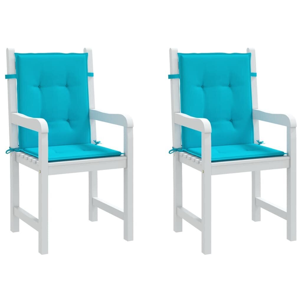vidaXL krēslu spilveni, 2 gab., tirkīzzils, audums cena un informācija | Krēslu paliktņi | 220.lv