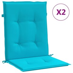 vidaXL krēslu spilveni, 2 gab., tirkīzzils, audums cena un informācija | Krēslu paliktņi | 220.lv