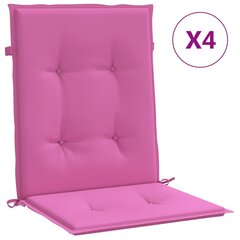 vidaXL krēslu spilveni, 4 gab., rozā, audums цена и информация | Подушки, наволочки, чехлы | 220.lv