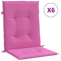 vidaXL krēslu spilveni, 6 gab., rozā, audums цена и информация | Подушки, наволочки, чехлы | 220.lv