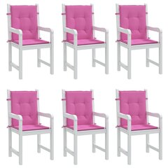 vidaXL krēslu spilveni, 6 gab., rozā, audums cena un informācija | Krēslu paliktņi | 220.lv