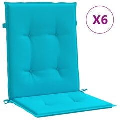vidaXL krēslu spilveni, 6 gab., tirkīzzili, audums cena un informācija | Krēslu paliktņi | 220.lv