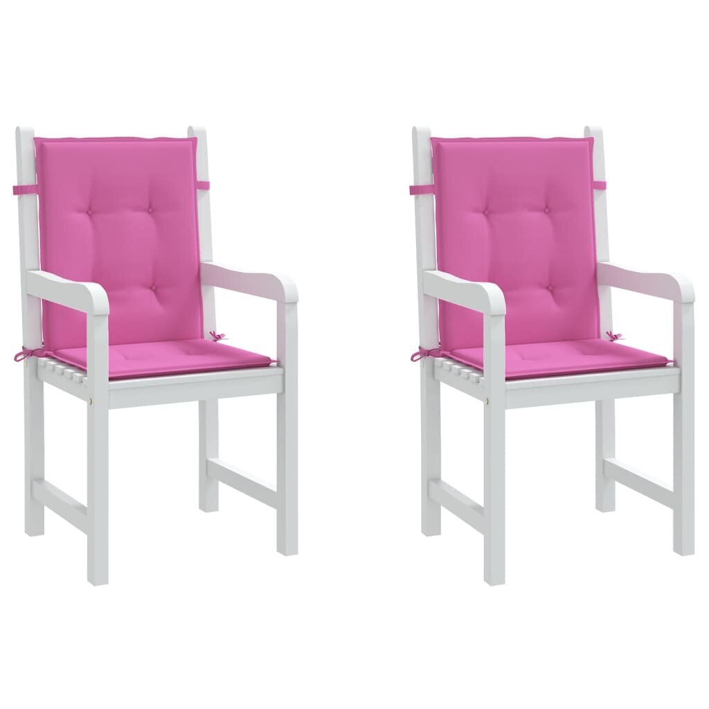 vidaXL krēslu spilveni, 2 gab., rozā, audums цена и информация | Krēslu paliktņi | 220.lv