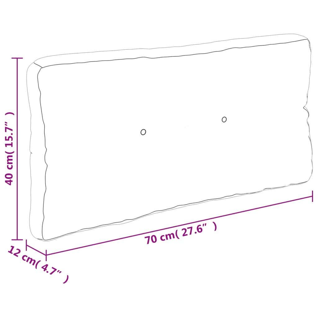 vidaXL palešu spilvens, 70x40x12 cm, audums ar lapu apdruku цена и информация | Krēslu paliktņi | 220.lv