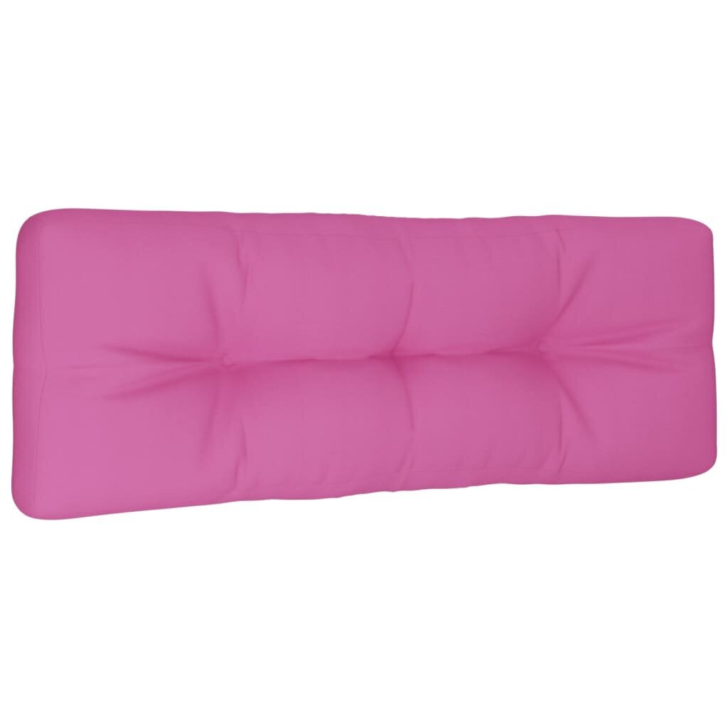 vidaXL palešu dīvāna matracis, 120x40x12 cm, audums, rozā cena un informācija | Krēslu paliktņi | 220.lv