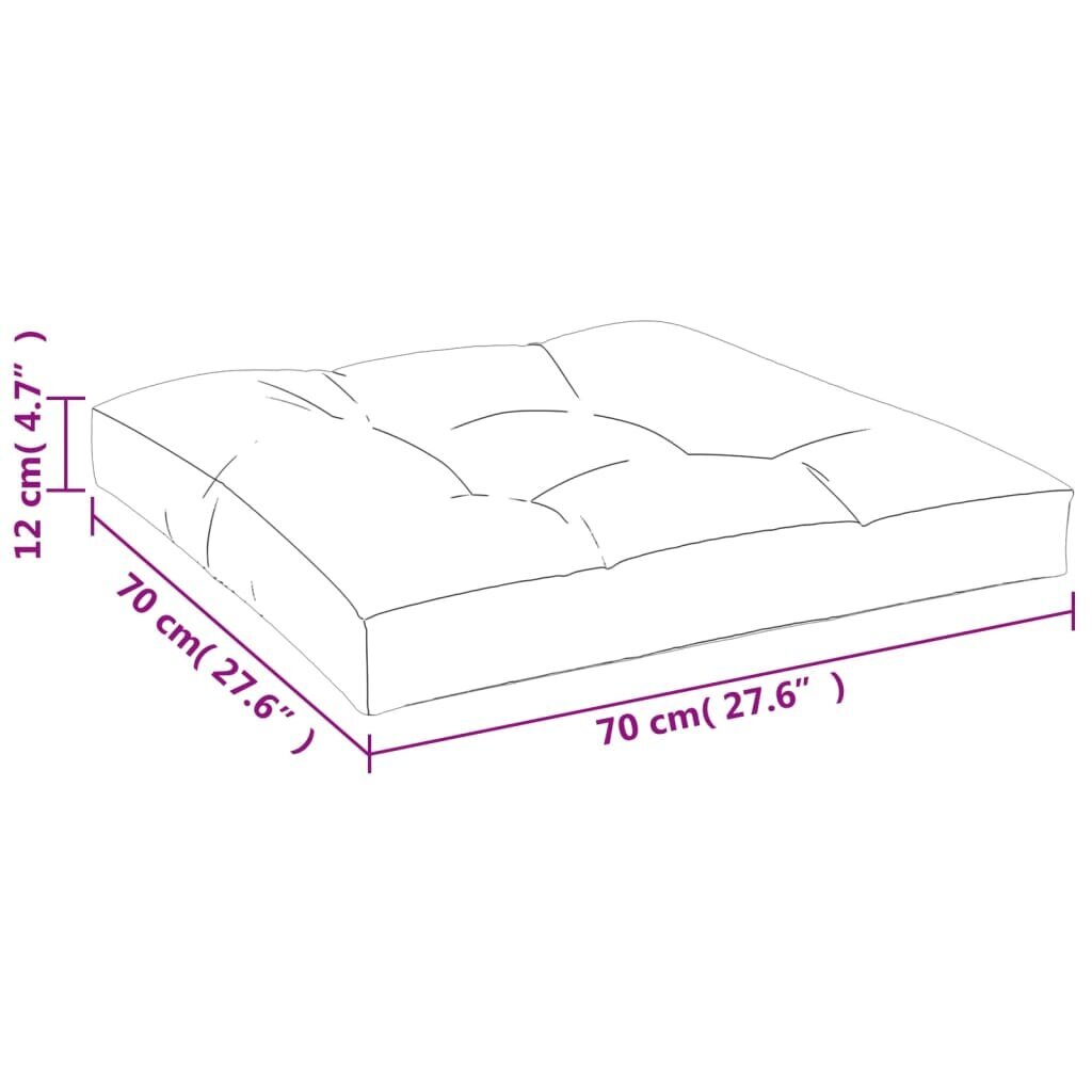 vidaXL dīvāna spilvens, zilas un baltas svītras, 70x70x12 cm, audums cena un informācija | Krēslu paliktņi | 220.lv