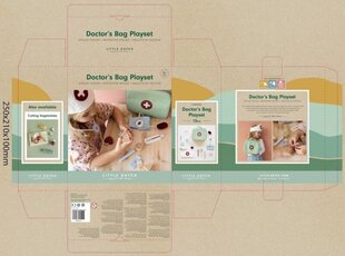 Koka ārsta komplekts Little Dutch, 13 daļas цена и информация | Игрушки для девочек | 220.lv