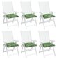 vidaXL dārza krēslu matrači, 6 gab., 50x50x7 cm, audums, lapu apdruka cena un informācija | Krēslu paliktņi | 220.lv