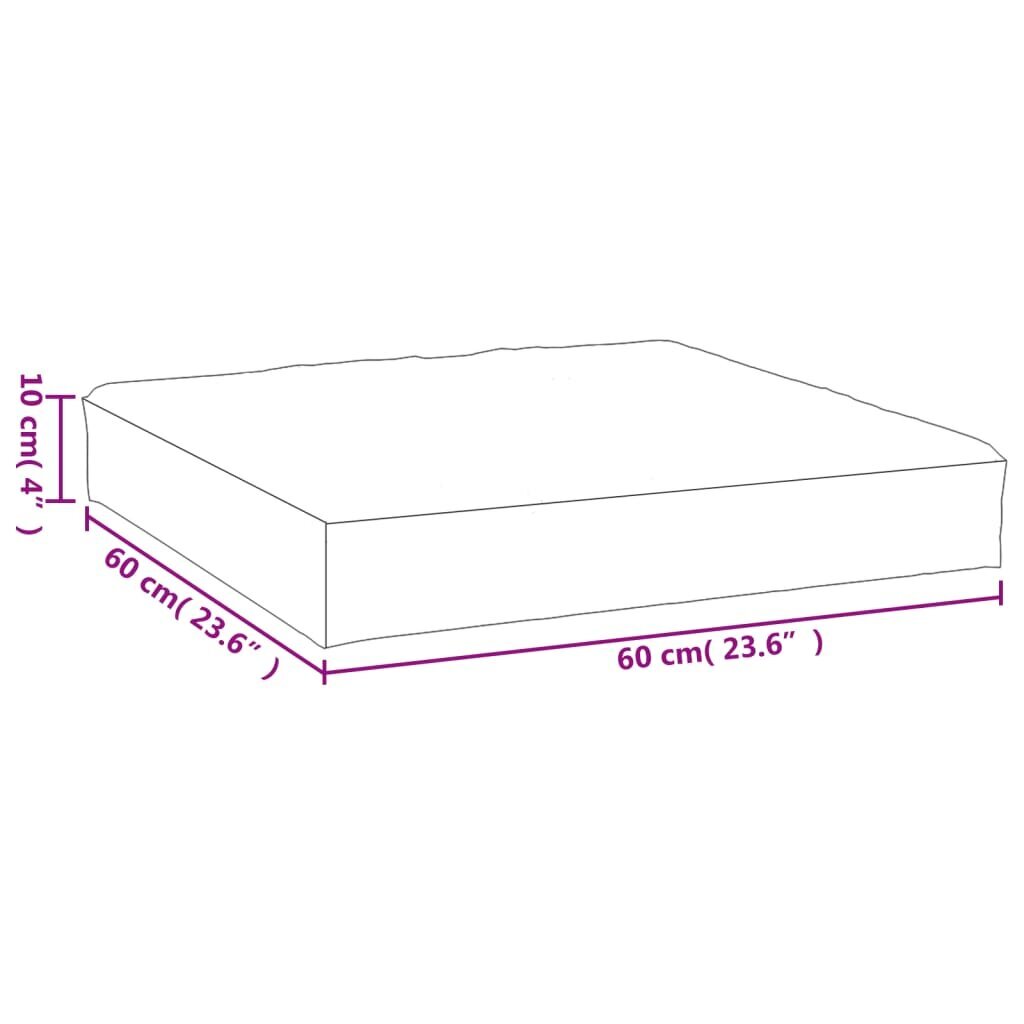 vidaXL palešu dīvāna spilvens, 60x60x10 cm, oksforda audums, rozā cena un informācija | Krēslu paliktņi | 220.lv