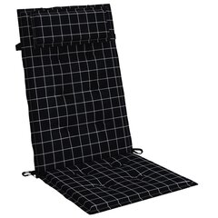 vidaXL dārza krēslu spilveni, 6 gab., melni rūtots oksforda audums cena un informācija | Krēslu paliktņi | 220.lv