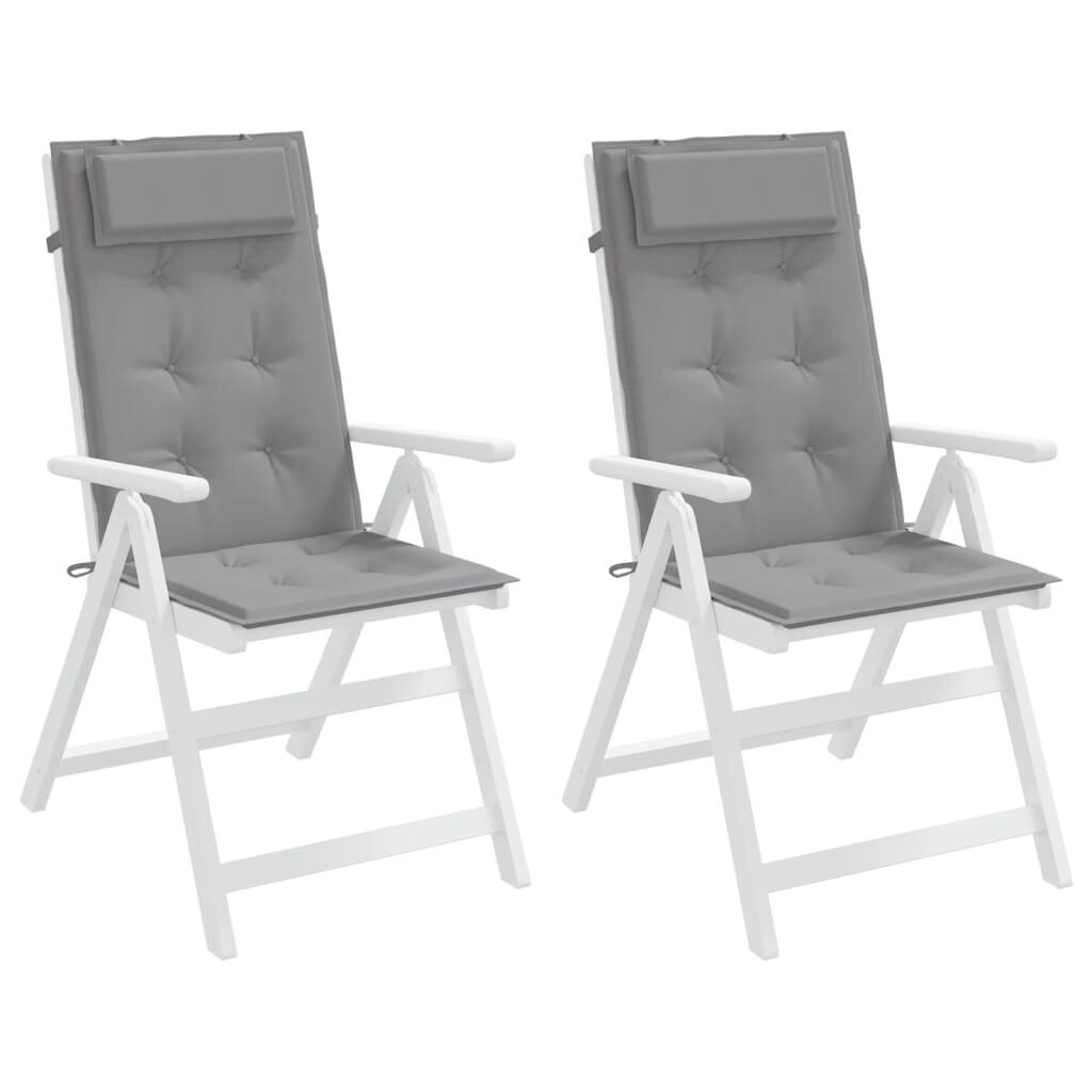 vidaXL dārza krēslu spilveni, 2 gab., oksforda audums, pelēki цена и информация | Krēslu paliktņi | 220.lv