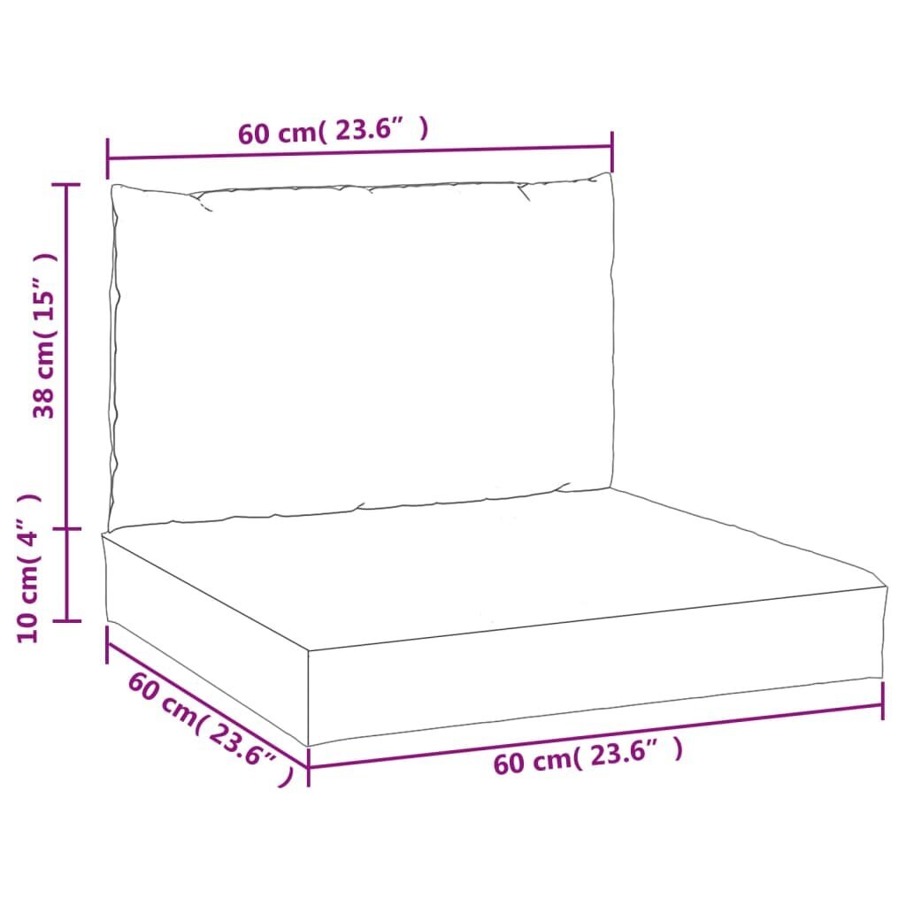 vidaXL palešu dīvānu matrači, 2 gab., rozā audums цена и информация | Krēslu paliktņi | 220.lv