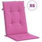 vidaXL krēslu matrači, 6 gab., audums, rozā цена и информация | Krēslu paliktņi | 220.lv