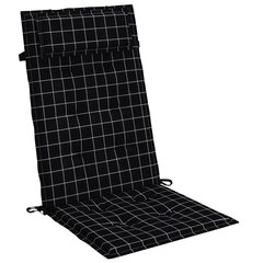 vidaXL dārza krēslu spilveni, 2 gab., melni rūtots oksforda audums cena un informācija | Krēslu paliktņi | 220.lv